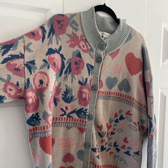 Coldwater‎ Creek Long Line Knit Cardigan Sweater XL Indie Bloomcore Boho Novelty - Picture 2 of 9